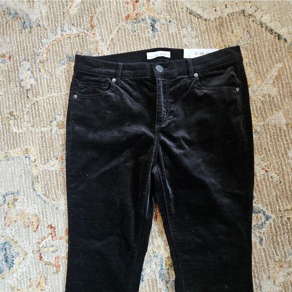 NWT LOFT Black Velvet Pants sz 8 petite modern skinny with 27" inseam - Picture 3 of 6